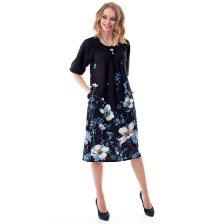 Women's dress, size 42, black color-5
