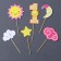 Set for decorating the cake "One year", for a girl, 6 pcs.