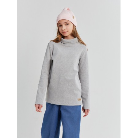 Baby Minaku turtleneck, color gray-melange, height 128 cm-3