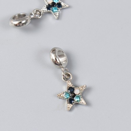 Bale with a pendant Metal for the creativity of "Star" silver, rhinestones 1.2x2.5 cm