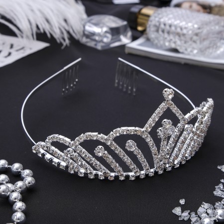 Hair diadem "Grace" droplet, 6 cm, silver