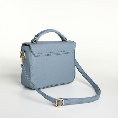 Women's bag on the valve, Textura, small size, blue color-4