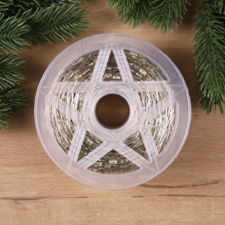 Garland "thread" 200 m Rosa, IP44, silver thread, 2000 LED, glow of multi, 36 V-1