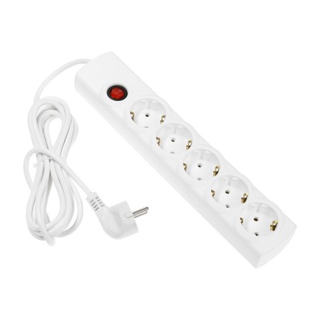 Luazon Lighting network filter, 5 outlets, 3 m, 3500 W, 3x1 mm2, 16 A, 220 V, with a fuse, white-3