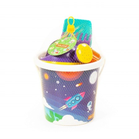 Sand set No. 314: bucket, spatula, rakes, 2 molds, small watering can, mix-2