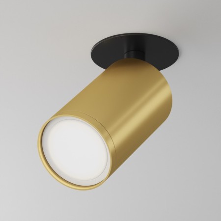 Technical C049CL-U-1BMG, 1xGU10, 10W, 5.2x5.2x12.5 cm, black and matte gold.