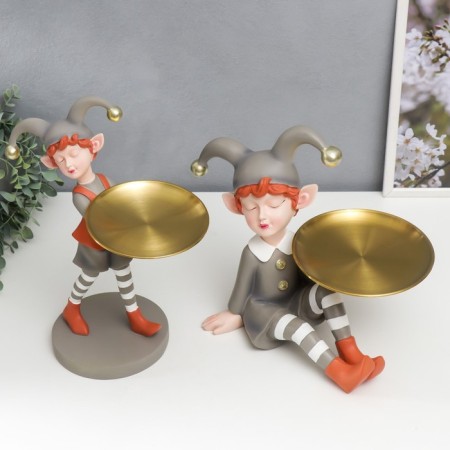 Souvenir Polystone stand "Baby in a costume costume" Gray 28x26x20 cm-5