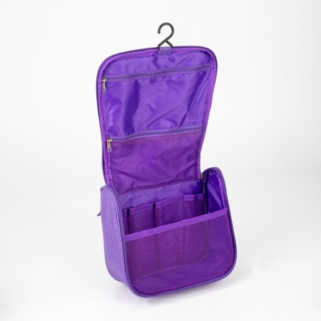 Cosmeticis-mester with a lightning, with a hook, an outer pocket, purple color-2