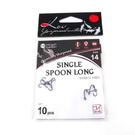 KOI hook "Single Spoon Long", size 14 int, color BN 10 pcs.