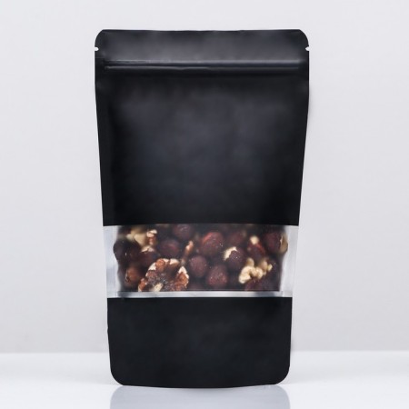 Pack Doy-Pak, matte, black with a window, 12 x 20 x 4 cm