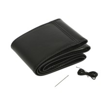Shooting for the steering wheel, eco-leather, black, thread, needle, size S, 34-36 cm