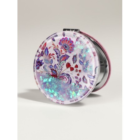 Folding “Flowers” ​​mirror, D = 7.2 cm, with an increase, lilac/purple color-1