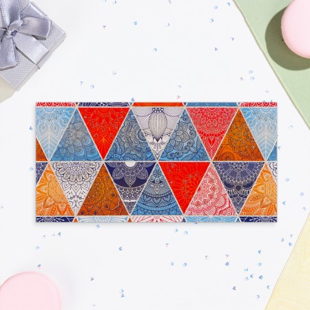 Money envelope "Universal" glitter, triangles, 8x17 cm-1