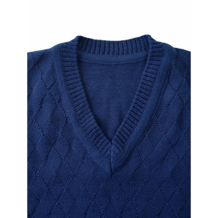 Knitted vest for a boy Amarobaby Pure Love School, height 122 cm, blue color is blue-6