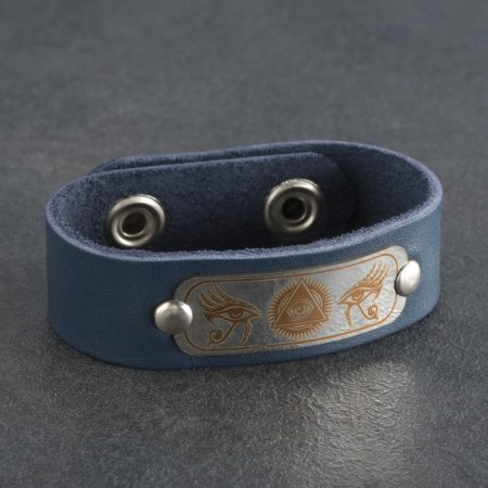 Anti-Glaz Bracelet, genuine leather, steel-6