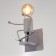 Sconces "man" E27 40W white 14x14x17 cm