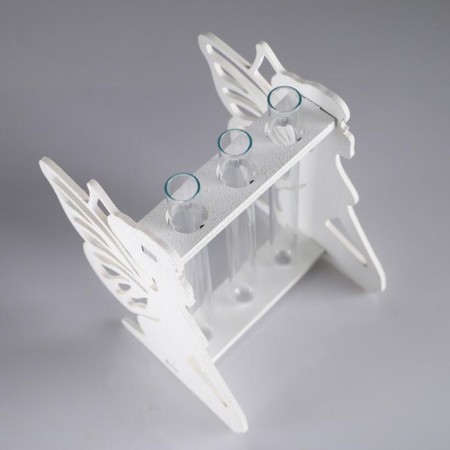 Kashpo wooden 13.3 × 11.6 × 15.5 cm with 3 flasks "Fairy", white give beautifully-1