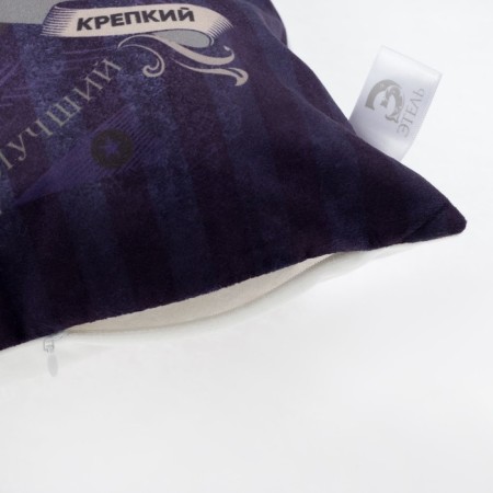 Decorative Ethel Pillow "Real Man", 40 × 40 cm, velor, p/e 100 %-2