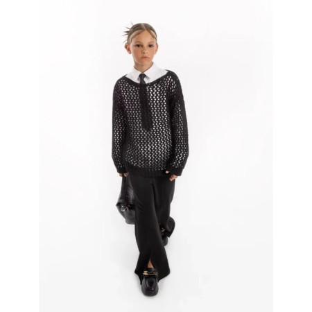 Свитер для девочки Amarobaby Knit Trend, рост 134 см, цвет чёрный-4