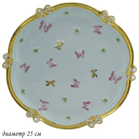 Round Lenardi "Butterflies", d = 25 cm, menthol color