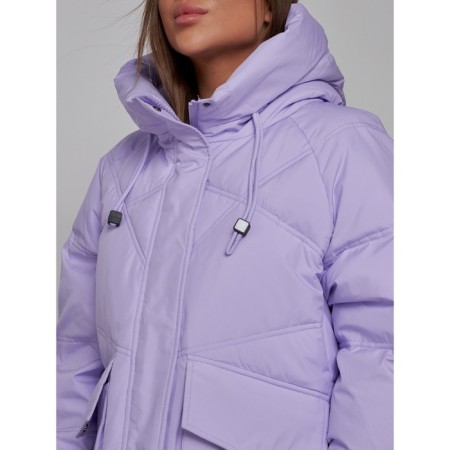 Coat insulated winter female, size 46, purple color-13