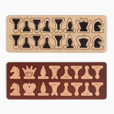 Demonstration chess 40 x 40 cm "Game time" on a magnetic board, 32 pcs, black-4
