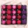 Set of balls plastic D-6 cm, 20 pcs "Lauren Snowflake" purple-red