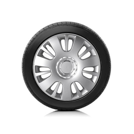 Wheel caps Autoprofi R14, PP plastic, adjusting rim, metallic, 350 mm, 4 pcs