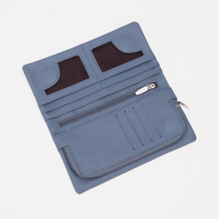 Women's wallet on magnets, blue color-2