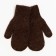 Double children's mittens, dark brown color, size 16 (9-12 years old)