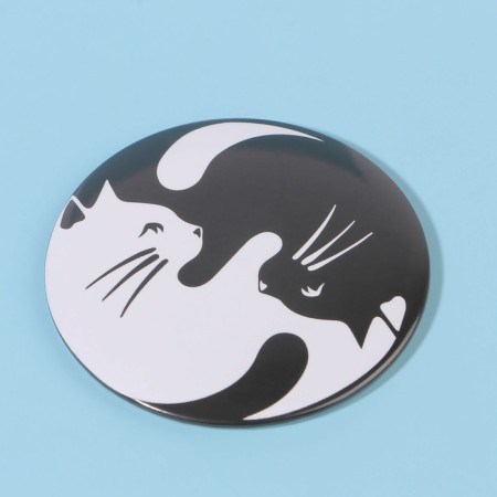 Mirror "cats", d = 7 cm, white/black color-4