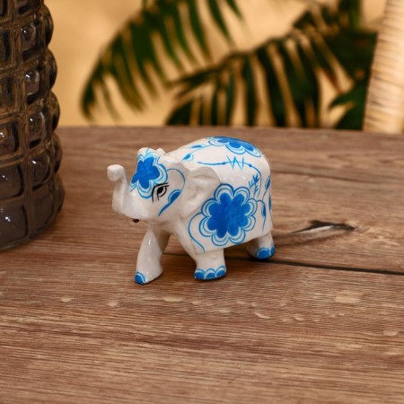 Souvenir "Elephant - Flower painting" Wood 8 cm