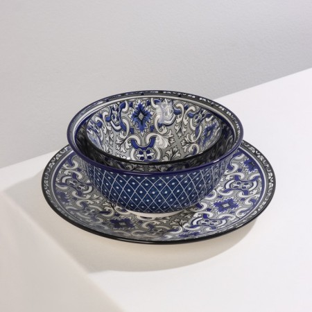Plate Ceramic Dailayna "Dyra", D = 22 cm, blue color-6