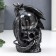 Plasma ball "Dragon and skull" black with silver patina 15x15x17.5 cm