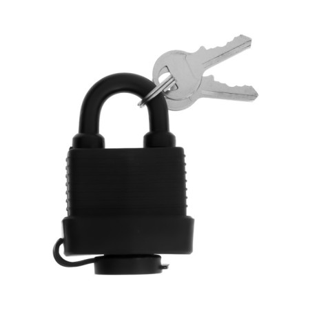 Lockland hinged lock, 40 mm, moisture -proof, short handle, 2 keys, black color-1
