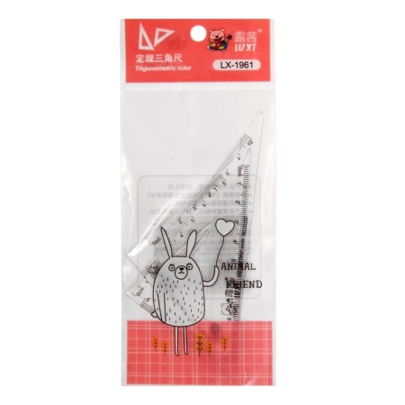 Set of triangles, 2 pieces, 10 cm "animals", transparent, plastic, in a bag-5