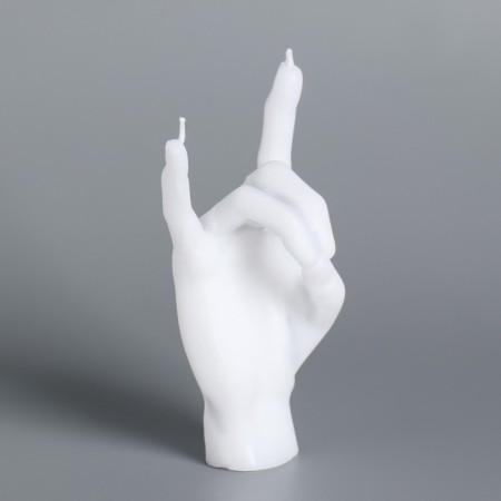 Figure candle "hand-koza", 10x4 cm, white-5