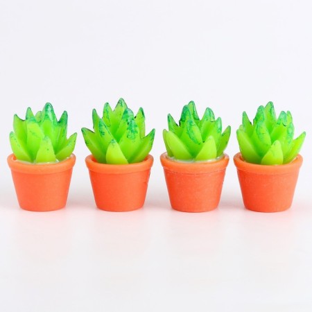 Miniature Puppet "Green Cactus", set 4 pcs., Size 1 pc. - 1.5 × 2.5 × 1.5 cm-2