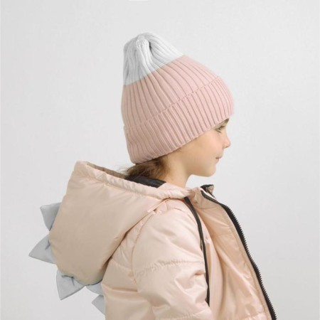 Hat for girls, color powder, size 52-56-4