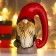 Souvenir Ceramics "Santa Claus, gray caftan and red cap" 16.5x7.5x11 cm