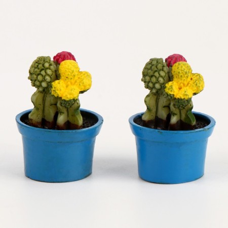 Miniature Puppet "Cactus in a pot", set 2 pcs., Size 1 pc. - 1.7 × 2.5 × 1.7 cm-2