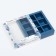 Box for 9 sweets with a shell "blue flowers" with a window of 14.5 x 14.5 x 3.5 cm