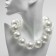 Hacking necklace "Jacqueline" beads No. 30, milk color in silver, 45 cm