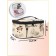 Cosmetic bag with a zipper, with a mirror, beige color