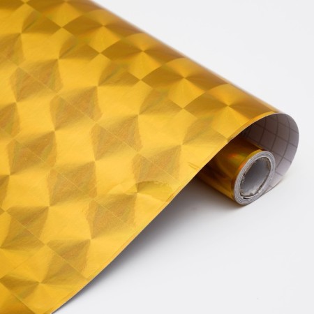 The film self -adhesive "rays", holography, gold, 0.45 x 3 m, 3 μm