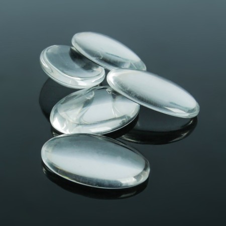 Coboson glass, oval 18 × 25 mm (set 5 pcs.), The color is transparent-1