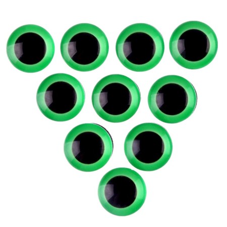 Elose -based eyes, set of 10 pcs., Size 1 pc. - 20 mm, green color-1