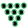 Elose -based eyes, set of 10 pcs., Size 1 pc. - 20 mm, green color