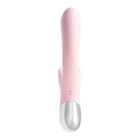 Vibro -roller with a caressing tongue Jos Orali, 22 cm, silicone, pink color-1