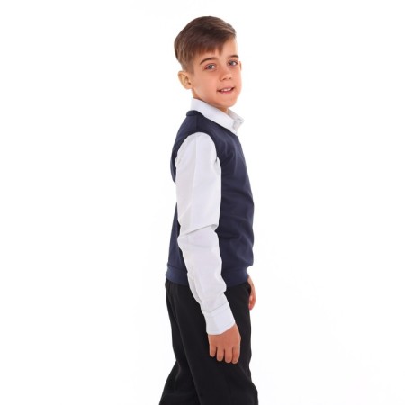 School vest for a boy, blue color, height 158